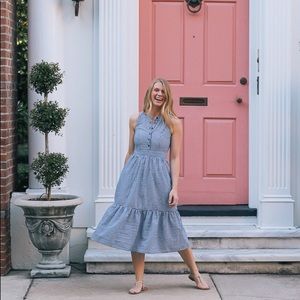 Gal Meets Glam Ardith Gingham Midi Dress